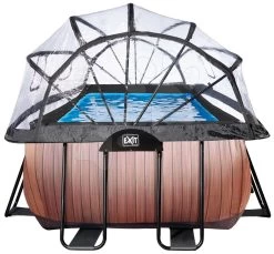 EXIT TOYS EXIT Wood Pool 540x250x122cm Mit Sandfilterpumpe Und Abdeckung Und Wärmepumpe - Braun -Garten Spielzeug Laden 30675310 d exittoys bazen