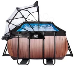 EXIT TOYS EXIT Wood Pool 540x250x122cm Mit Sandfilterpumpe Und Abdeckung Und Wärmepumpe - Braun -Garten Spielzeug Laden 30675310 e exittoys bazen