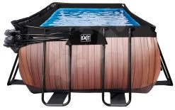 EXIT TOYS EXIT Wood Pool 540x250x122cm Mit Sandfilterpumpe Und Abdeckung Und Wärmepumpe - Braun -Garten Spielzeug Laden 30675310 f exittoys bazen