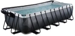 EXIT TOYS EXIT Black Leather Pool 540x250x122cm Mit Sandfilterpumpe Und Abdeckung Und Wärmepumpe - Schwarz -Garten Spielzeug Laden 30675320 c exittoys bazen