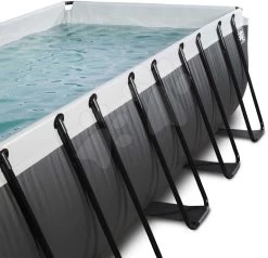 EXIT TOYS EXIT Black Leather Pool 540x250x122cm Mit Sandfilterpumpe Und Abdeckung Und Wärmepumpe - Schwarz -Garten Spielzeug Laden 30675320 g exittoys bazen