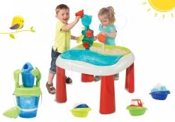Set Tisch Wasser & Sand 2in1 Smoby Mit Einer Mühle, Einem Eimerset Mit Kanne Und Einem Set Aus 3 Booten -Garten Spielzeug Laden 310063 09 b smoby set