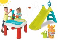 Tischset Water&Sand 2in1 Smoby Und Toboggan XS Rutsche 90 Cm Lang Mit Einem Eimerset Ab 18 Monaten -Garten Spielzeug Laden 310063 2 smoby set