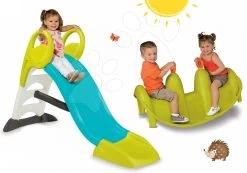 Set Schaukel Hund Smoby Doppelseitig Grün Und Rutsche Toboggan KS Mit Wasserlänge 150 Cm Blau -Garten Spielzeug Laden 310159 06 smoby set
