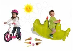 Set Schaukel Hund Smoby Doppelseitig Und Balance Rutscher Balance Bike Und Eis Mit Der Waffel -Garten Spielzeug Laden 310159 13 smoby set