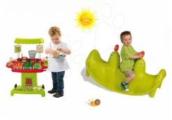 Set Schaukel Hund Smoby Doppelseitig Und Gemüseständer Mit 40 Zubehörteilen -Garten Spielzeug Laden 310159 16 smoby set