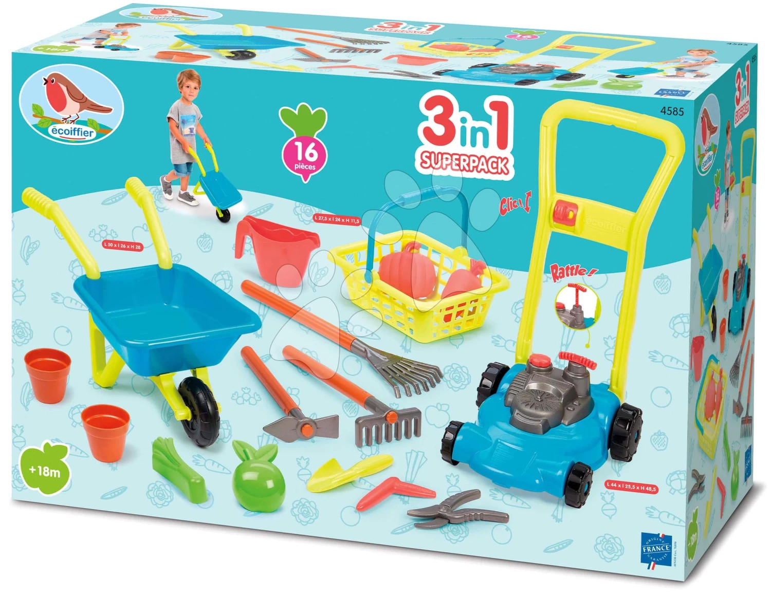 ECOIFFIER Schubkarre Mit Rasenmäher Garden Super Pack 3in1 Écoiffier Mit Gartengeräte 16 Zubehör Ab 18 Monaten ECO4585 3 ECOIFFIER Schubkarre Mit Rasenmäher Garden Super Pack 3in1 Écoiffier Mit Gartengeräte 16 Zubehör Ab 18 Monaten ECO4585
