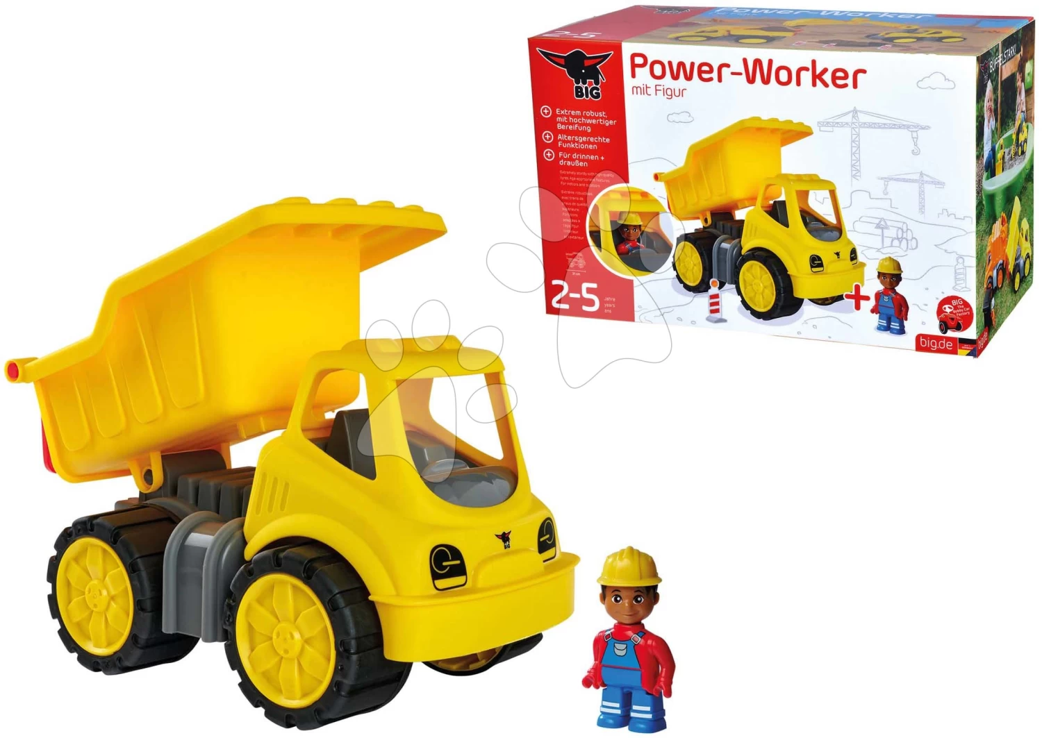 LKW Power Worker Dumper+Figurine BIG Arbeitsmaschine 33 Cm Mit Gummirädern Ab 2 Jahren B54836 11 LKW Power Worker Dumper+Figurine BIG Arbeitsmaschine 33 Cm Mit Gummirädern Ab 2 Jahren B54836 – Bild 9