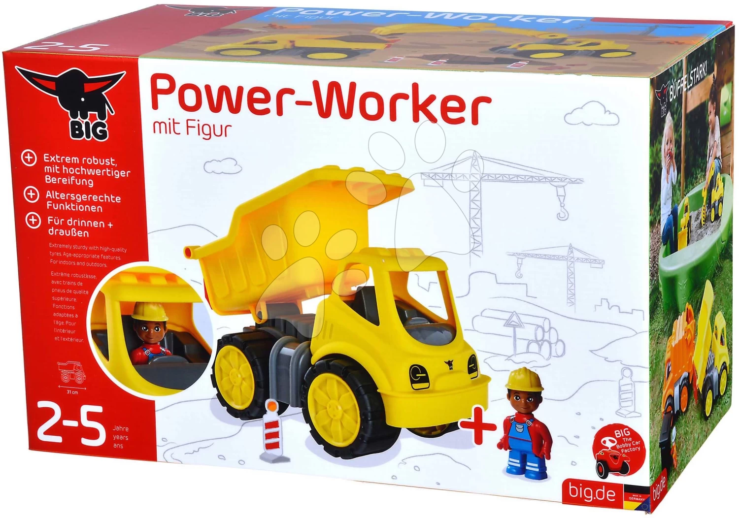 LKW Power Worker Dumper+Figurine BIG Arbeitsmaschine 33 Cm Mit Gummirädern Ab 2 Jahren B54836 14 LKW Power Worker Dumper+Figurine BIG Arbeitsmaschine 33 Cm Mit Gummirädern Ab 2 Jahren B54836 – Bild 12
