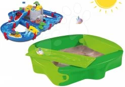 Sandkasten Sandy BIG Mit Deckel Und Wasserstraße Mountain Lake Aquaplay Mit Einer Berghöhle Ab 12 Monaten -Garten Spielzeug Laden 56733 2 big set