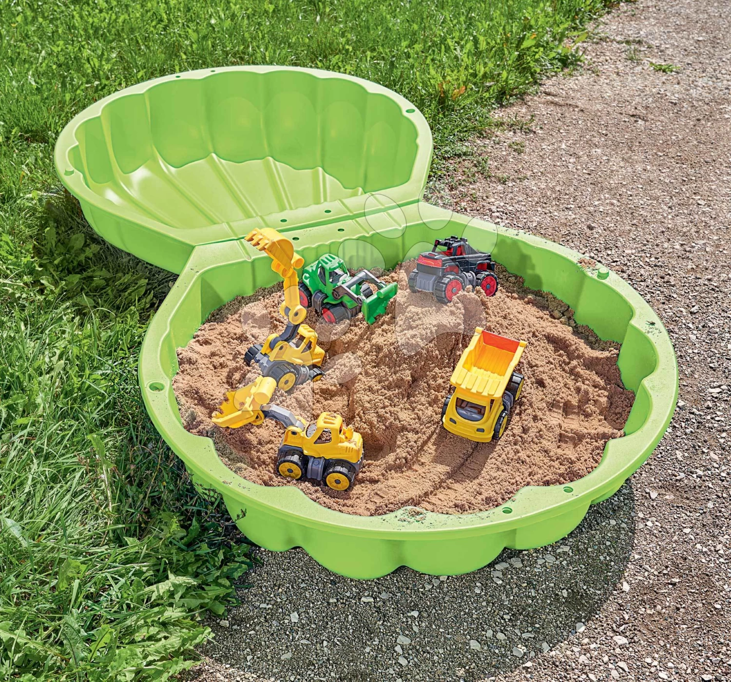 Set Sandkasten Muschel Zweiteilig Watershell Green BIG Grün Und Eine 360 ° Doppelseitige Schaukel Mit Wasserdüse 4 Set Sandkasten Muschel Zweiteilig Watershell Green BIG Grün Und Eine 360 ° Doppelseitige Schaukel Mit Wasserdüse – Bild 2