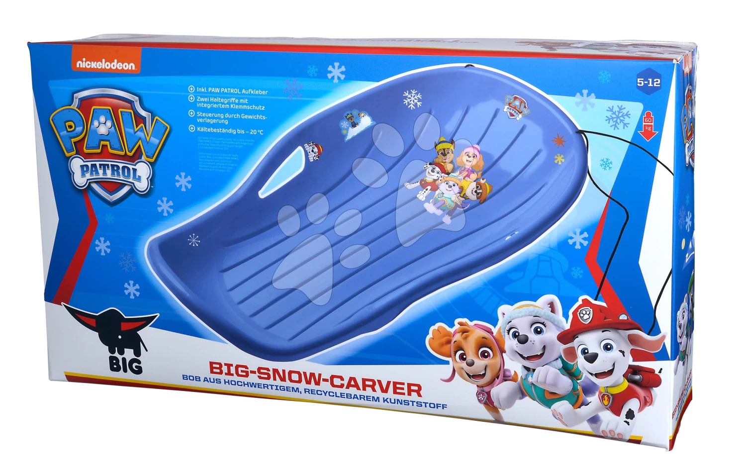 Robuste Schwarze Bobs Snow Carver Blue Paw Patrol BIG Mit Optimalem Carvingprofil Und Bremse Ab 5 Jahren 4 Robuste Schwarze Bobs Snow Carver Blue Paw Patrol BIG Mit Optimalem Carvingprofil Und Bremse Ab 5 Jahren – Bild 2