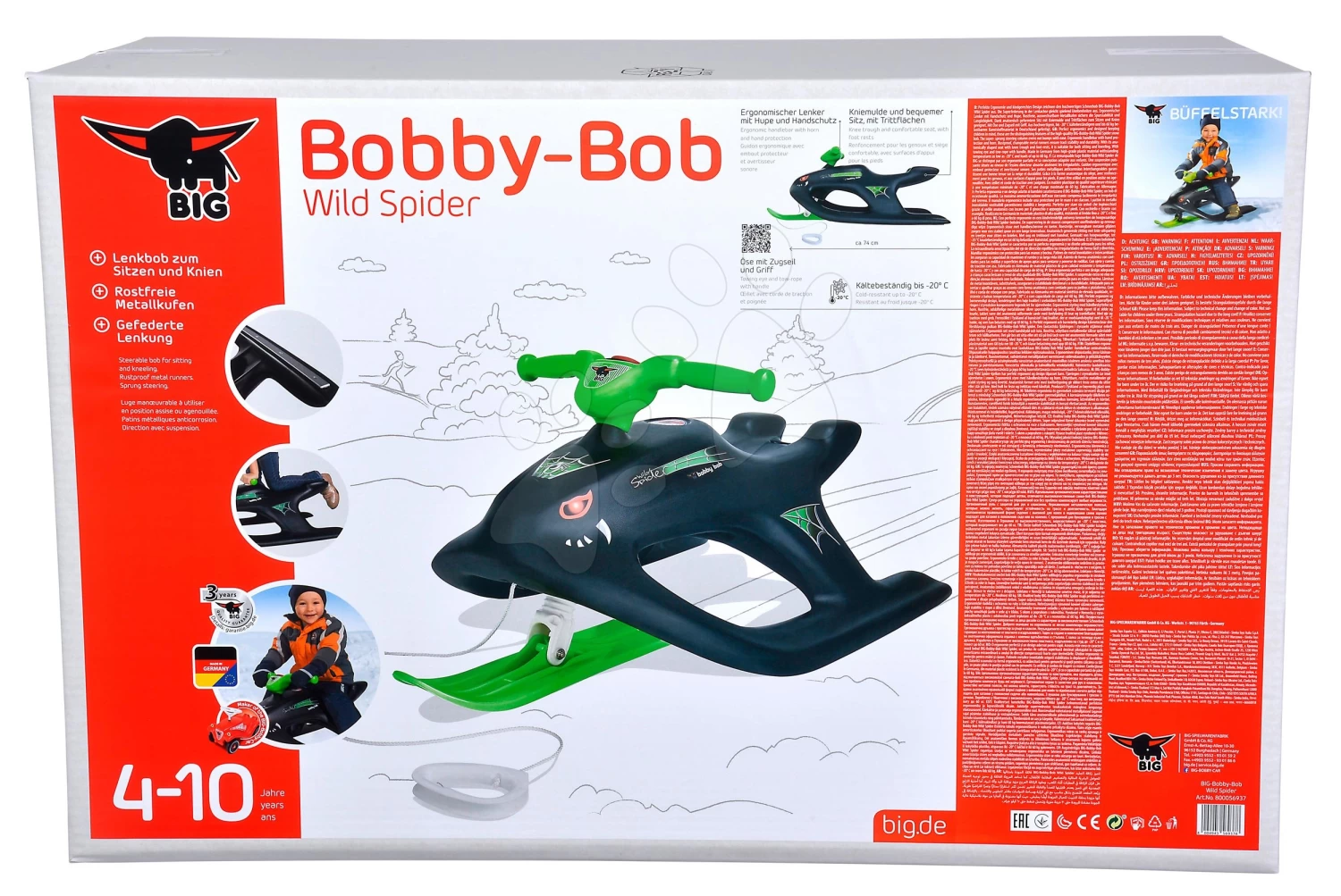 Bobby Bob Wild Spider BIG-Schlitten Mit Metallsockel Und Dämpfer Schwarz Ab 4 Jahren 13 Bobby Bob Wild Spider BIG-Schlitten Mit Metallsockel Und Dämpfer Schwarz Ab 4 Jahren – Bild 11