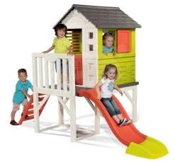 Spielcenter-Set Fun Center Smoby Mit Rutsche 150 Cm Und Ein Haus Auf Pfeilern Mit Sandkasten Ab 24 Monaten -Garten Spielzeug Laden 810800 a smoby domcek