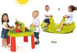 Tischset Gärtner De Jardinage 2in1 Smoby Zweiteilig Mit Garten Und Schaukel Hund Beidseitig -Garten Spielzeug Laden 840100set 1 smoby set