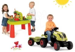 Tischset Gärtner De Jardinage 2in1 Smoby Zweiteilig Mit Garten Und Claas Farmer XL Traktor Mit Anhänger -Garten Spielzeug Laden 840100set 7 smoby set