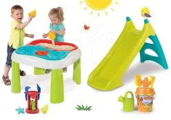 Tischset Water&Sand 2in1 Smoby Und Toboggan XS Rutsche 90 Cm Lang Mit Einem Eimerset Ab 18 Monaten -Garten Spielzeug Laden 840107set 2 smoby set 2
