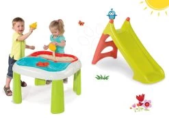 Tischset Water&Sand 2in1 Smoby Mit Mühle Und Rutsche Toboggan XS Mit Wasser Länge 90 Cm Ab 18 Monaten -Garten Spielzeug Laden 840107set 4 smoby set