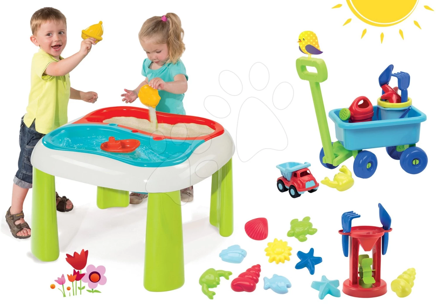 Tischset Water&Sand 2in1 Smoby Mit Mühle Und Trolley Zum Schleppen Set Ab 18 Monaten 17 Tischset Water&Sand 2in1 Smoby Mit Mühle Und Trolley Zum Schleppen Set Ab 18 Monaten – Bild 15