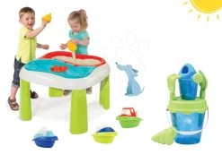 Set Tisch Wasser & Sand 2in1 Smoby Mit Einer Mühle, Einem Eimerset Mit Kanne Und Einem Set Aus 3 Booten -Garten Spielzeug Laden 840107set 9 b smoby set