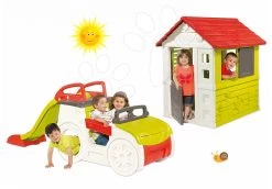 Kletterset Adventure Car Smoby Mit Einer 150 Cm Langen Rutsche Und Einem Haus Natur Ab 24 Monaten -Garten Spielzeug Laden 840200 02c