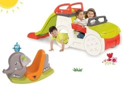 Kletterset Adventure Car Smoby Mit Rutsche Und Schaukel Elefant Mit Beweglichen Ohren Ab 24 Monaten -Garten Spielzeug Laden 840200set 28 smoby set