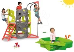 Klettergerüst-Set Multiactivity Climbing Tower Smoby Zum Klettern Mit Rutsche Und Sandkasten Sandy Mit Abdeckung Ab 24 Monaten -Garten Spielzeug Laden 840201set 18 smoby set
