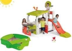 Spielcenter-Set Fun Center Smoby Mit Rutsche Und Sandkasten Sandy Mit Abdeckung Ab 24 Monaten