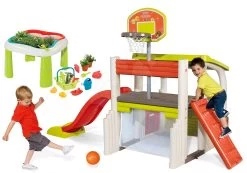 Spielcenter-Set Fun Center Smoby Mit Einer 150 Cm Langen Rutsche Und Dem Tisch Gärtner De Jardinage 2in1 -Garten Spielzeug Laden 840203set 9 smoby set 5
