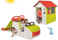 Kletterset Adventure Car Smoby Mit Einer 150 Cm Langen Rutsche Und Einem Haus Natur Ab 24 Monaten -Garten Spielzeug Laden 840205set 2 smoby set