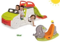 Kletterset Adventure Car Smoby Mit Rutsche Und Schaukel Elefant Mit Beweglichen Ohren Ab 24 Monaten -Garten Spielzeug Laden 840205set 28 smoby set