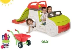 Kletterset Adventure Car Smoby Mit Rutsche 150 Cm Lang, Schubkarren Und Marine Eimer Set Ab 24 Monaten -Garten Spielzeug Laden 840205set 9 smoby set