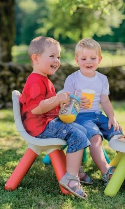 Tischset KidTable White Smoby Graucreme Höhe 45 Cm Mit Stuhl Mit Anti-UV-Filter -Garten Spielzeug Laden 880100 880200 d smoby stolicky 13