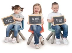 Kinderstühle KidChair Smoby Olivblau-graukoralle Mit UV-Filter 50 Kg Belastbarkeit Ab 18 Monaten