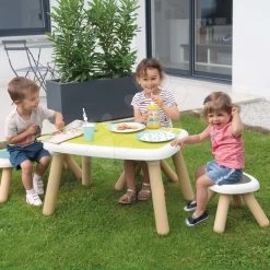 Set Picknicktisch Mit Zwei Stühlen KidChair Smoby Und Toboggan XS Rutsche Mit Wasser 90 Cm Lang Ab 24 Monaten -Garten Spielzeug Laden 880111 d smoby stolicka 19