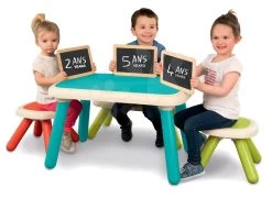 Set Von 3 Tischen Für Kinder KidTable Smoby Grün/blau/rot Mit UV Filter Ab 18 Monaten -Garten Spielzeug Laden 880400 b smoby stol 1