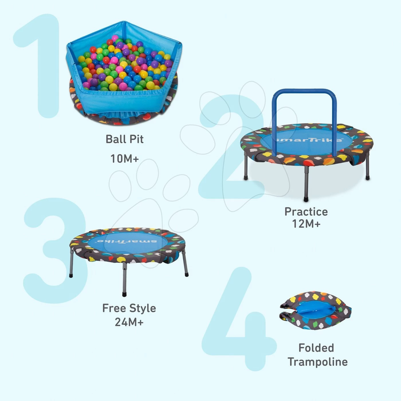 Trampolin Für Kinder 3in1 Jump SmarTrike Durchmesser 90 Cm Mit Bällen Ab 10 Monaten 3 Trampolin Für Kinder 3in1 Jump SmarTrike Durchmesser 90 Cm Mit Bällen Ab 10 Monaten